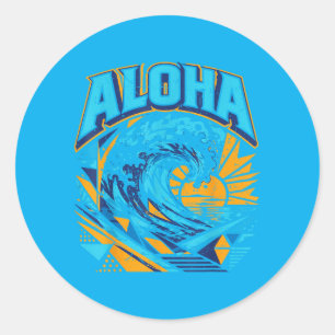 Youth Hawaiian T Shirts Boy Toddler Aloha Hawaii Classic Round Sticker
