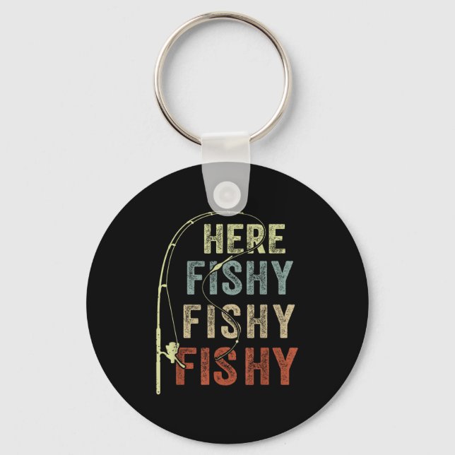 Youth Here-fishy Fishing-shirt Boys Toddler Funny  Key Ring (Front)