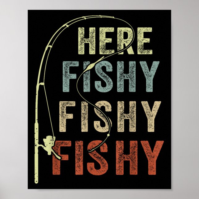 Youth Here-fishy Fishing-shirt Boys Toddler Funny  Poster (Front)
