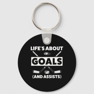 Youth Ice Hockey Design For Boys Life's About Goal Key Ring