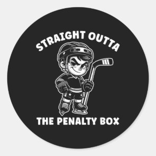 Youth Ice Hockey Funny Straight Outta Penalty Box Classic Round Sticker