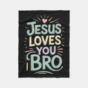 Youth Jesus Love You Bro Funny Christian God Son B Fleece Blanket