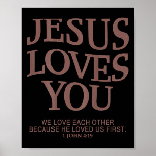 Youth Jesus Love You Christian God Good Boy Son Me Poster