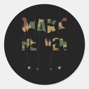 Youth Make Heaven Crowded Camouflage Jesus Camo Ch Classic Round Sticker