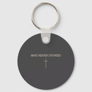 Youth Make Heaven Crowded Cross Christian Minimali Key Ring