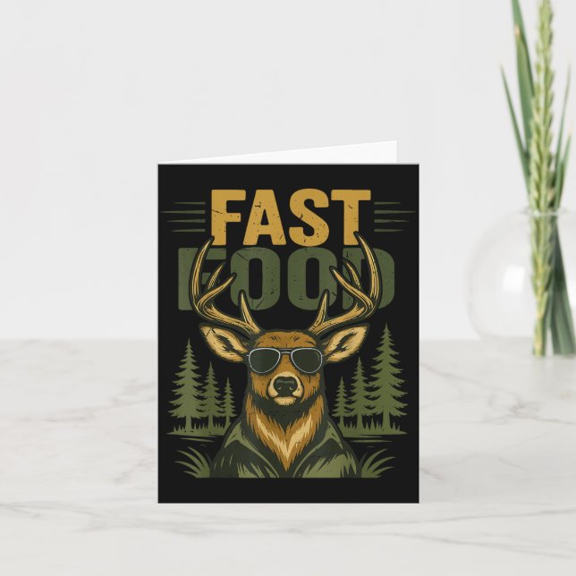 Youth Men Fast Food Camo Deer Hunting Boy Teen Hun Card (Front)