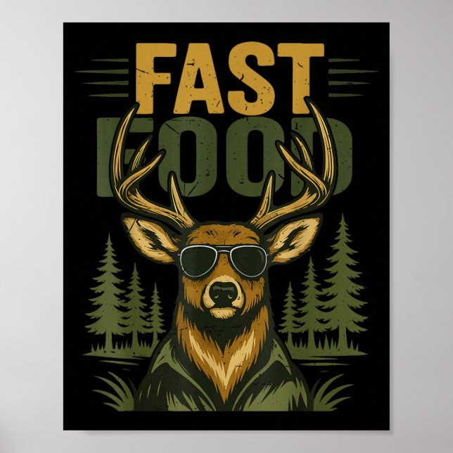 Youth Men Fast Food Camo Deer Hunting Boy Teen Hun Poster (Front)