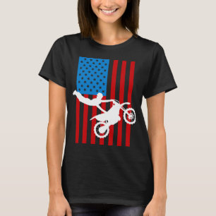 Youth Motorcycle USA Flag Dirt Bike Racing Kids Gi T-Shirt
