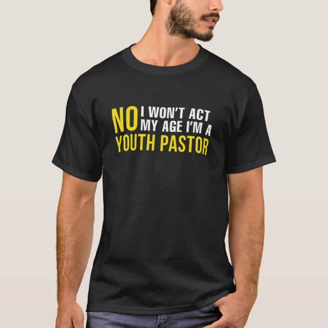 Youth Pastor Preacher Sermon Church Jesus Christ W T-Shirt (Front)