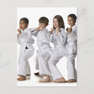 youth practicing martial arts 2 postcard