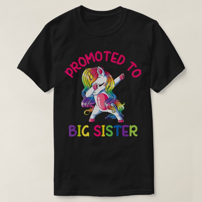Youth Promoted to Big sister dabbing unicorn toddl T-Shirt (Design Front)