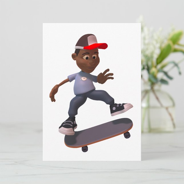 Youth Riding A Skateboard Skater Invitations (Creator Uploaded)