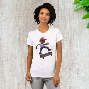 Youth Riding A Skateboard Womens T-Shirt