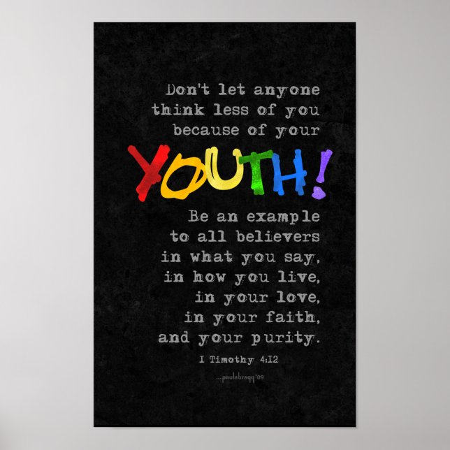 Youth (Scripture: 1 Timothy 4:12) Poster (Front)