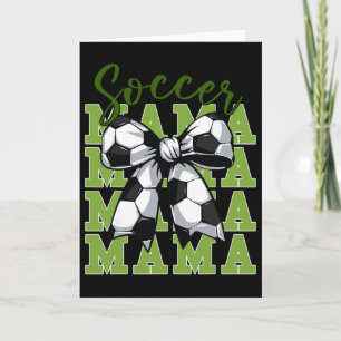 Youth Soccer Mama Coquette Bow Cute Sister Toddler Card