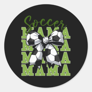 Youth Soccer Mama Coquette Bow Cute Sister Toddler Classic Round Sticker