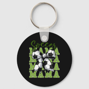 Youth Soccer Mama Coquette Bow Cute Sister Toddler Key Ring
