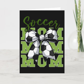 Youth Soccer Mom Coquette Bow Cute Sister Toddler Card