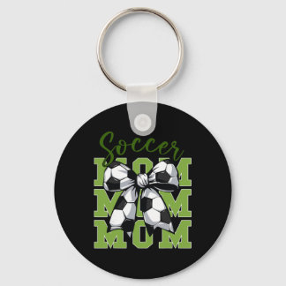 Youth Soccer Mom Coquette Bow Cute Sister Toddler Key Ring