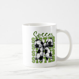 Youth Soccer Sister Coquette Bow Cute Mum Toddler Coffee Mug