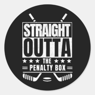 Youth Straight Outta The Penalty Box Kids Funny Bo Classic Round Sticker
