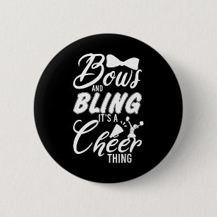 Youth Team Cute Cheerleader Bows And Bling Its A C 6 Cm Round Badge
