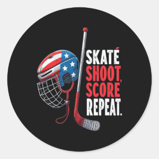 Youth Usa Ice Hockey Jersey Ice Boys Hockey Birthd Classic Round Sticker