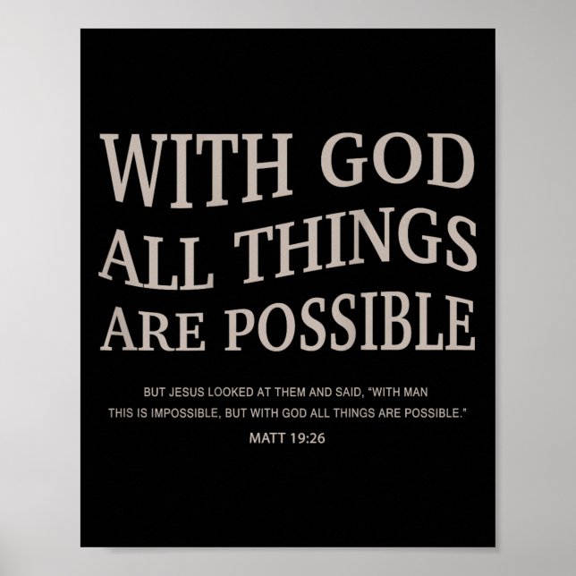 Youth With God All Things Are Ssible Christian Gir Poster (Front)