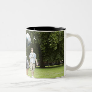 youth, young, friends, park, bbq, grass, trees, Two-Tone coffee mug