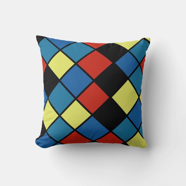 Youthful Trend Coloured Tiles Large Print Cushion (Front)
