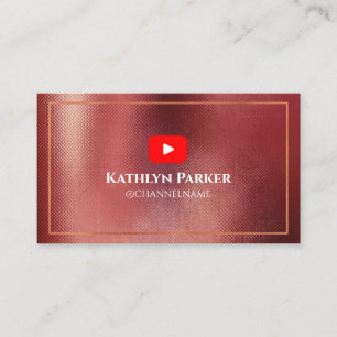 YOUTUBE Channel Advertisement QR Code GOLD Business Card