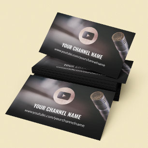 Youtube Channel Chic Rose Gold Business Card