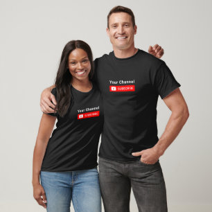 Youtube Channel Name Custom Subscribe Black T-Shirt