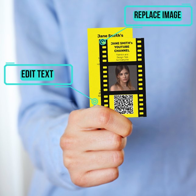 YouTube Channel Promotion - Yellow Film Motif Business Card (Please enjoy our business card)