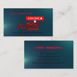 Youtube Channel , Youtuber  Business Card