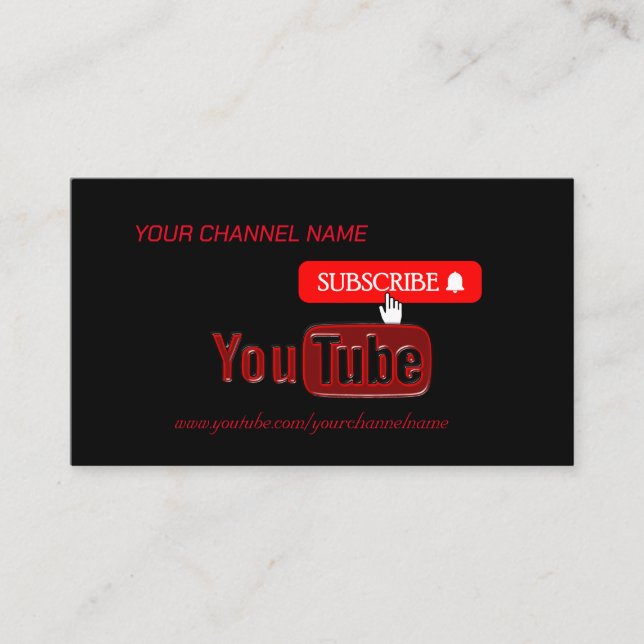 Youtube Channel , Youtuber  Business Card (Front)