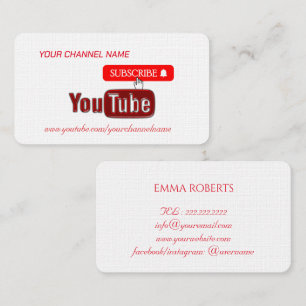  Youtube Channel , Youtuber  Business Card
