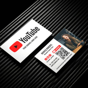 YOUTUBE CREATOR PODCASTER SUBSCRIBE QRCODE PHOTO BUSINESS CARD