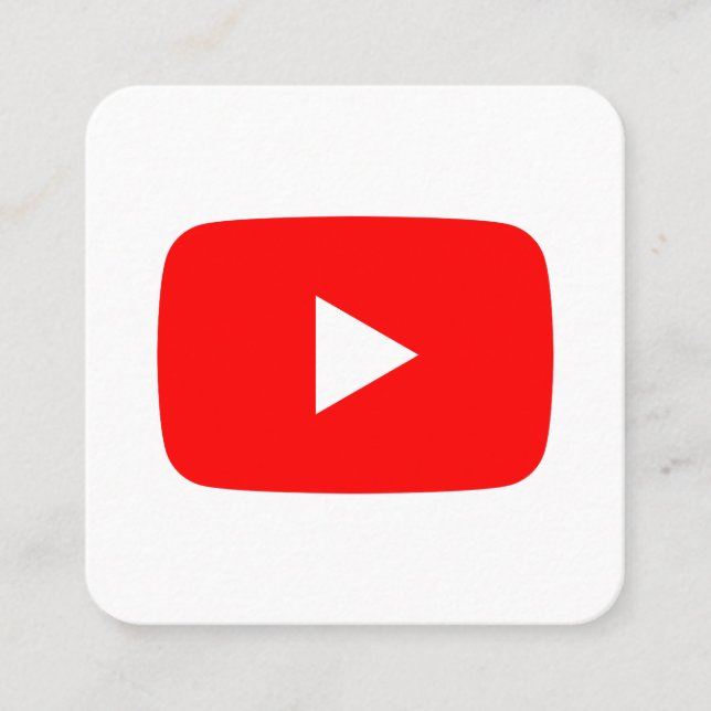 Youtube logo social media red and white promo calling card (Front)