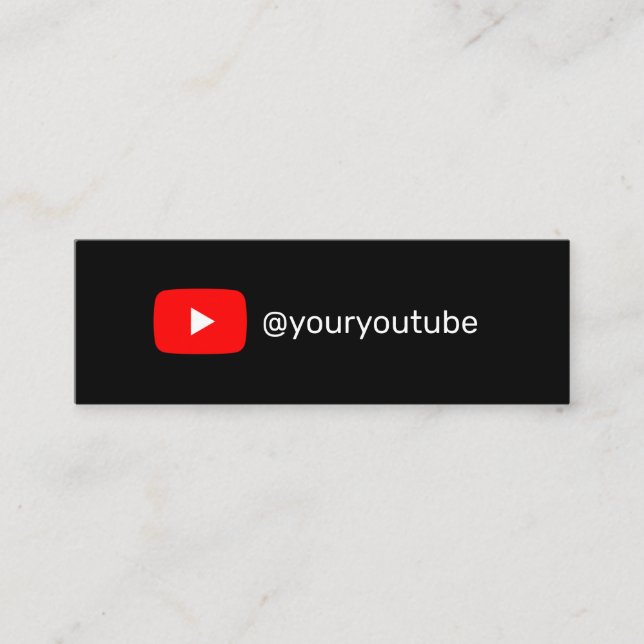 YouTube modern trendy social media simple logo Calling Card (Front)