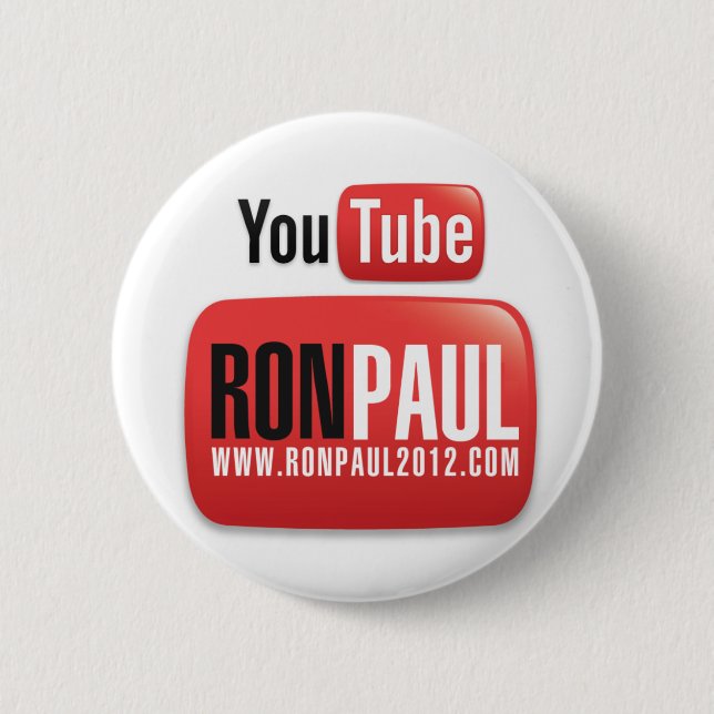YouTube Ron Paul 6 Cm Round Badge (Front)
