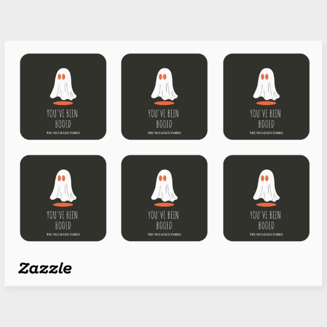 You've been booed custom name family halloween square sticker (Sheet)