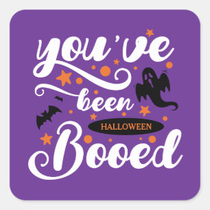 You've Been Booed Halloween Ghost Typography Square Sticker