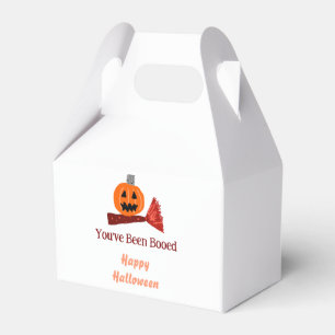 You've been Booed happy Halloween pumpink broom sc Favour Box