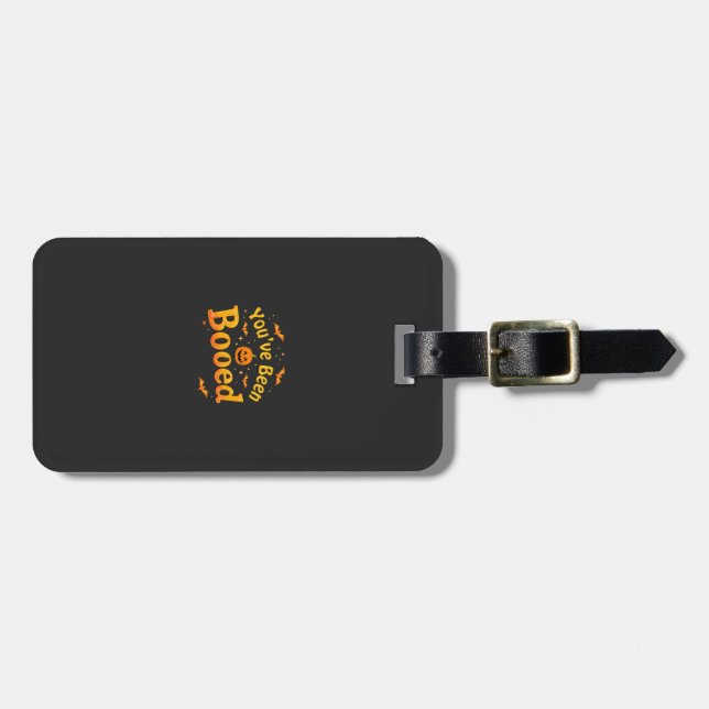 You've been booed Spooky Pumpkin Halloween Luggage Tag (Front Horizontal)