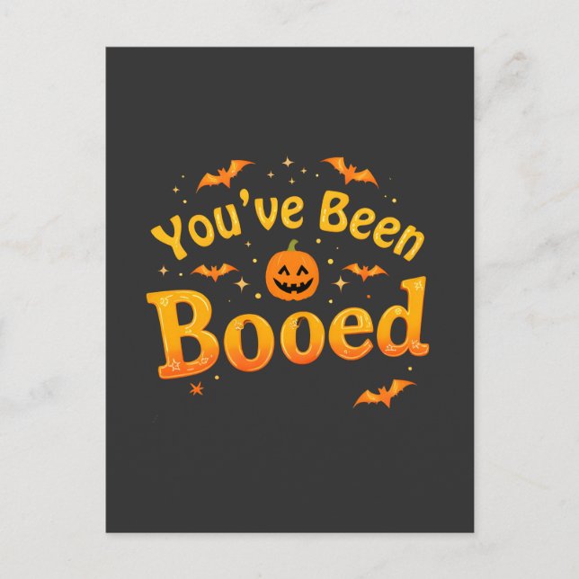 You've been booed Spooky Pumpkin Halloween Postcard (Front)