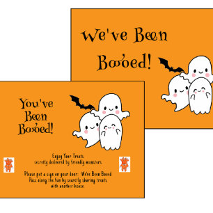 You've Been Booed We've Been Booed Cute Halloween Holiday Postcard