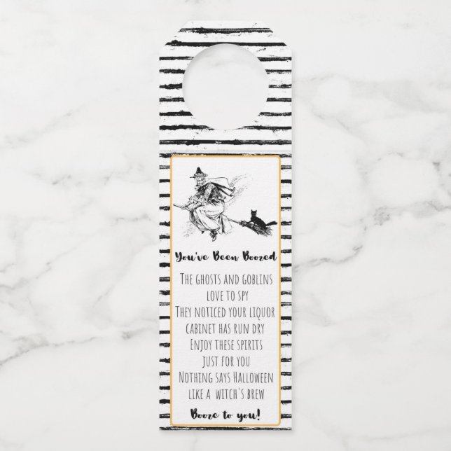 You've Been Boozed Bottle Tags (Front)