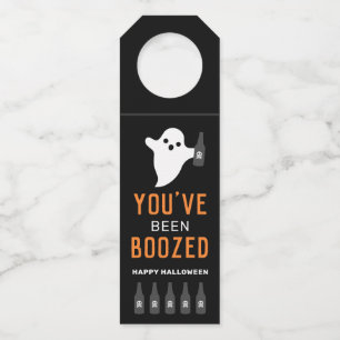 You've Been Boozed Orange and Black Halloween Bottle Tag