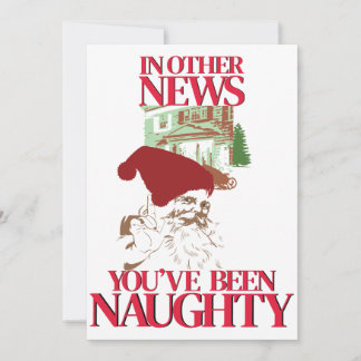 You've been naughty Christmas Santa Invitation